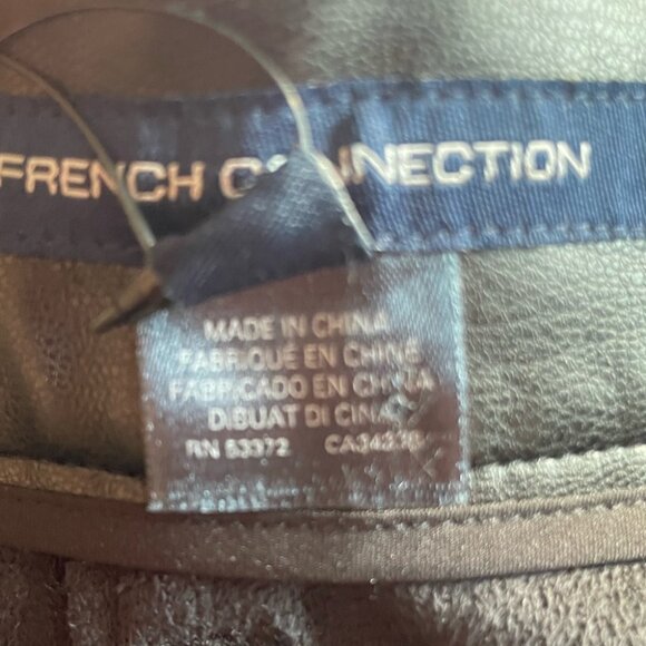 French Connection Etta Vegan Leather High Rise Straight Leg Pants sz 8 - Picture 4 of 8